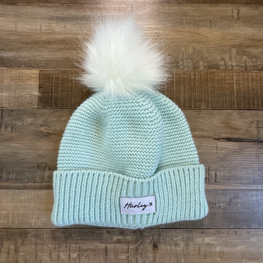 light aqua Hurley W Candace Pom Beanie